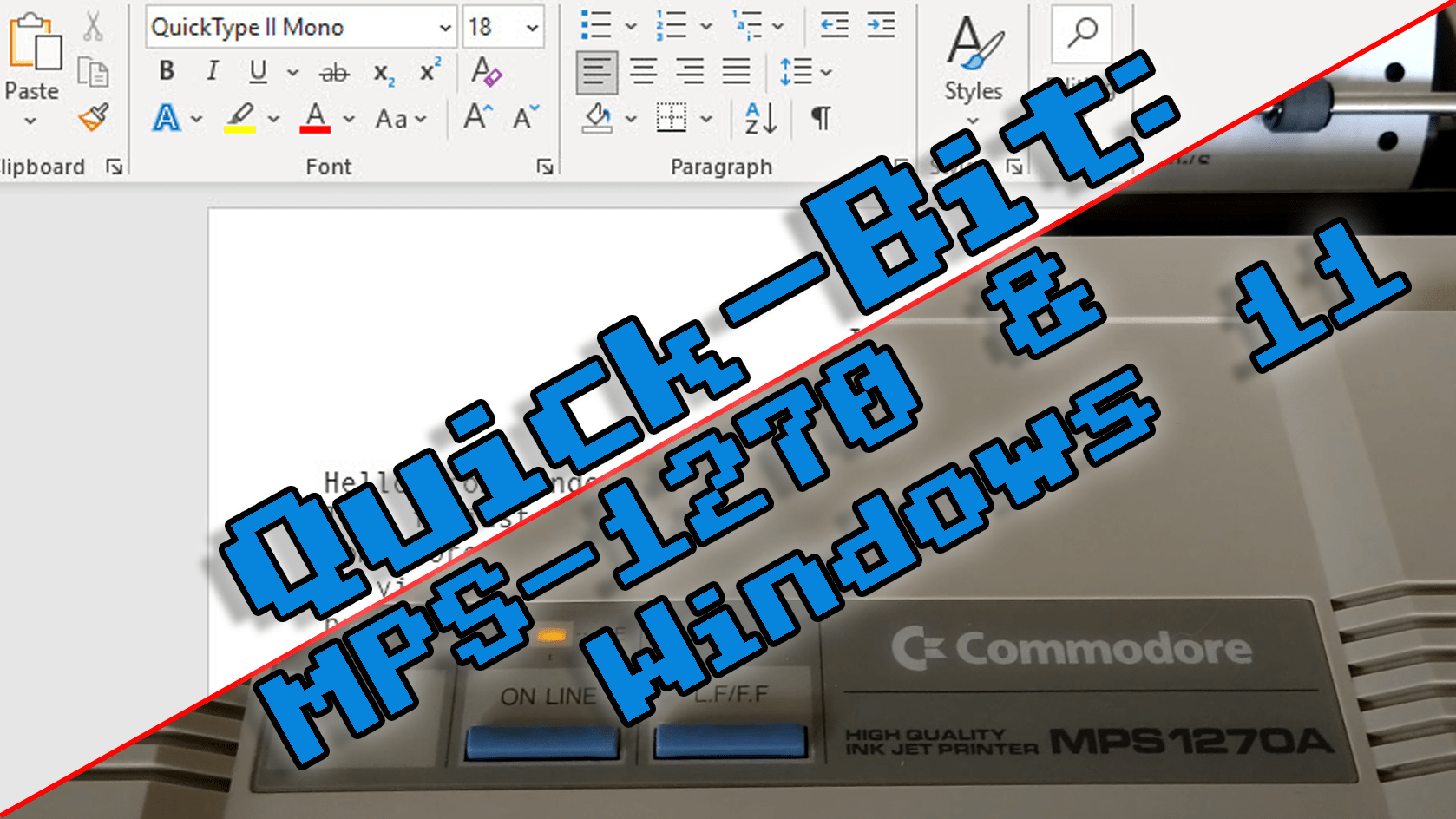 Windows printing on MPS-1270A